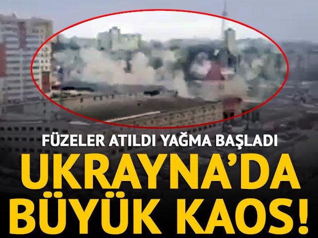 Ukrayna’dan korkunç görüntüler! Rus füzeleri şehir merkezini böyle vurdu…