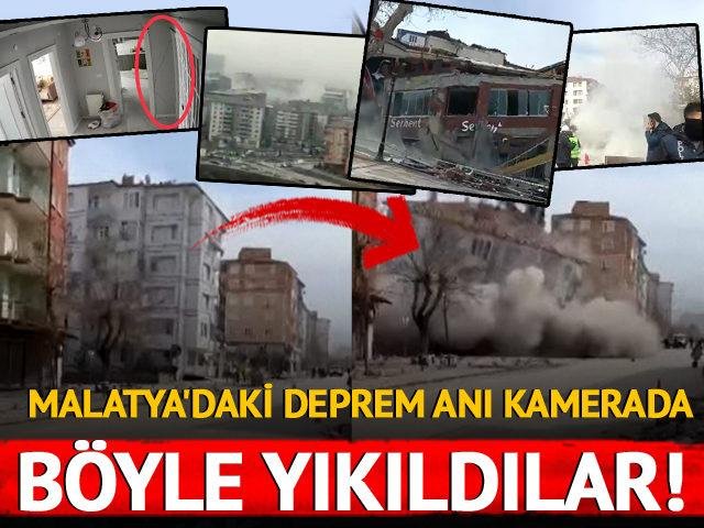 Malatya’daki deprem anı! Çöken bina anbean kameraya yansıdı